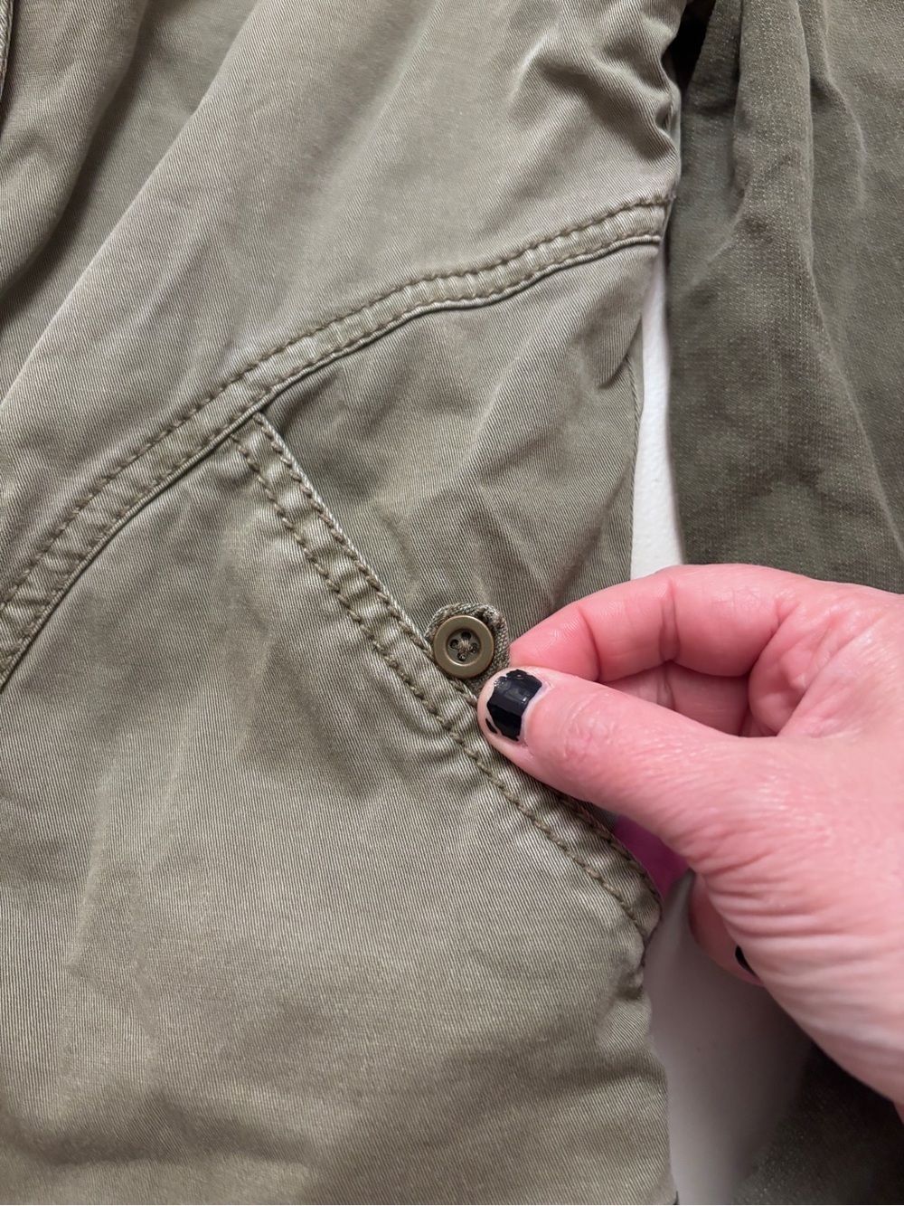 Y2K Anthropologie Marrakech Military Field Jacket Size Medium Moto Utility Green - Picture 9 of 11